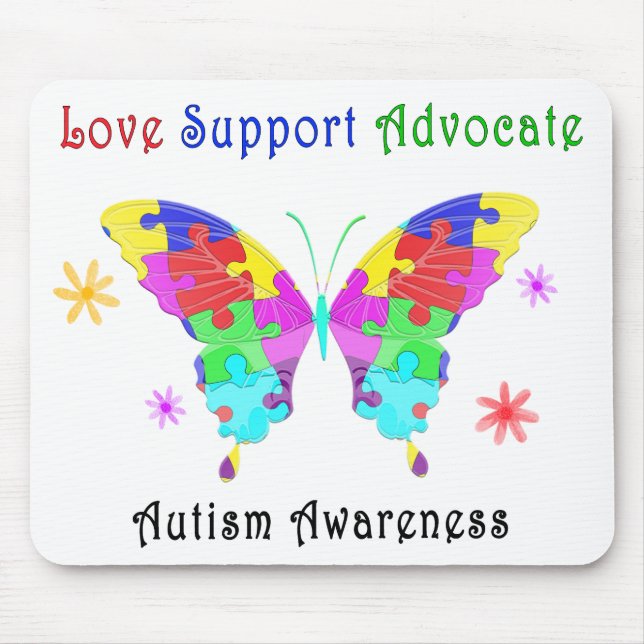 Autism Butterfly Mouse Mat (Front)