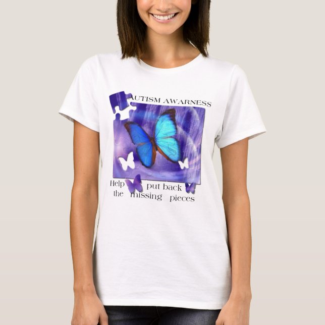 Autism Butterfly Puzzle T-Shirt (Front)