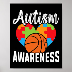Autism Bysketbyll Autism Warrior Bysketbyll Player Poster