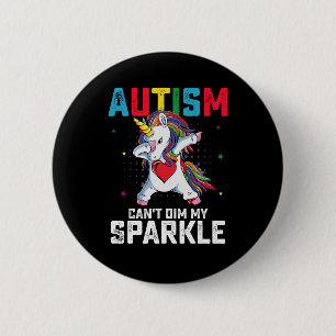 Autism Can't Dim My Sparkle Unicorn Awareness 6 Cm Round Badge
