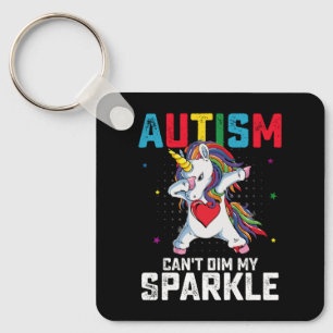 Autism Can't Dim My Sparkle Unicorn Awareness Key Ring