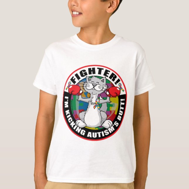 Autism Cat Fighter T-Shirt (Front)
