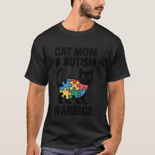 Autism Cat Mum Autism Warrior Colourful Autism Awa T-Shirt