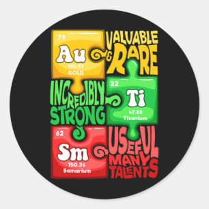 Autism Chemical Element Classic Round Sticker