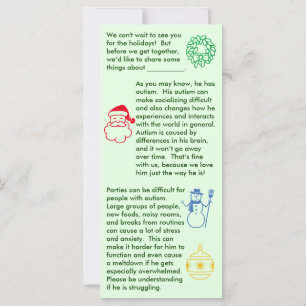 Autism Christmas Boy Flat Card