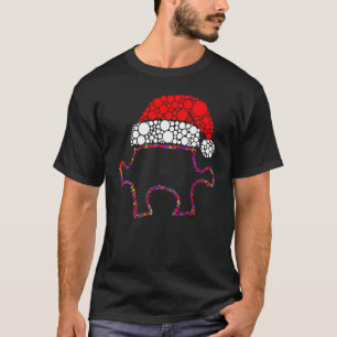 Autism Christmas Christmas Hat Puzzle Piece ASD Aw T-Shirt