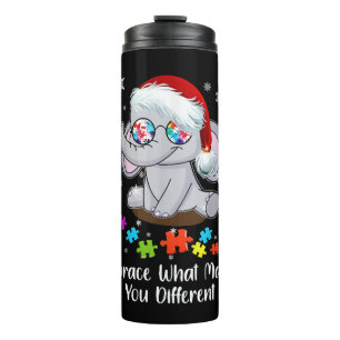 Autism Christmas Embrace What Makes You Different Thermal Tumbler