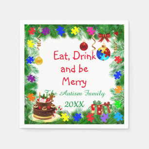 Autism Christmas Party Napkin