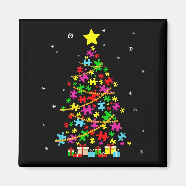Autism Christmas Tree Autism Christmas  Magnet (Front)