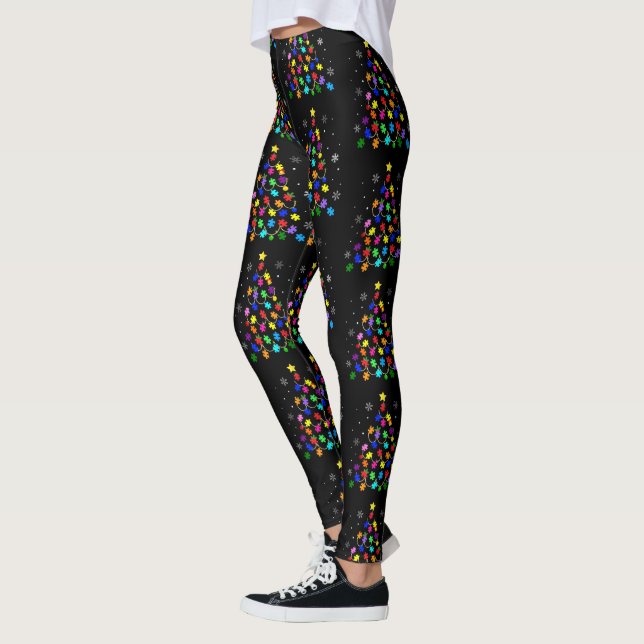 Autism Christmas Tree Leggings (Left)