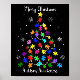 Autism Christmas Tree Poster