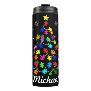 Autism Christmas Tree Thermal Tumbler