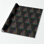 Autism Christmas Tree Wrapping Paper<br><div class="desc">Original Christmas tree for Autism Awareness with colourful Autism puzzle pieces,  mistletoes,  baubles,  decorations,  and shining stars and snowflakes to support Autism Awareness during the Christmas season.</div>