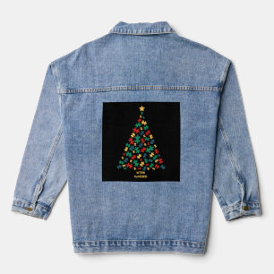 Autism christmas tree xmas autism awareness denim jacket