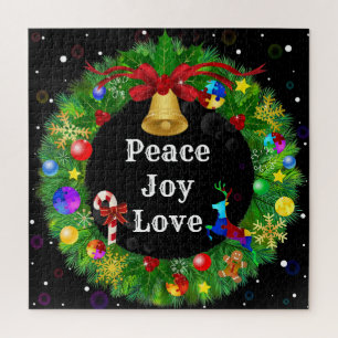 Autism Christmas Wreath Jigsaw Puzzle