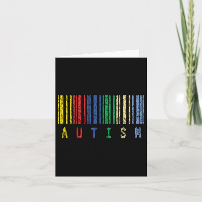 Autism Colourful Barcode Support Autistic Kids Awa Card (Front)