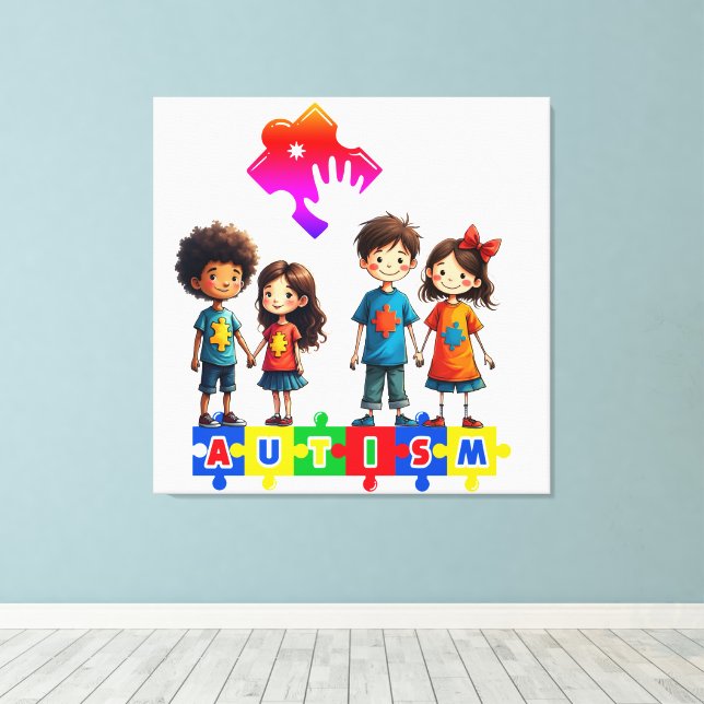Autism Connection  Canvas Print (Insitu(Wood Floor))