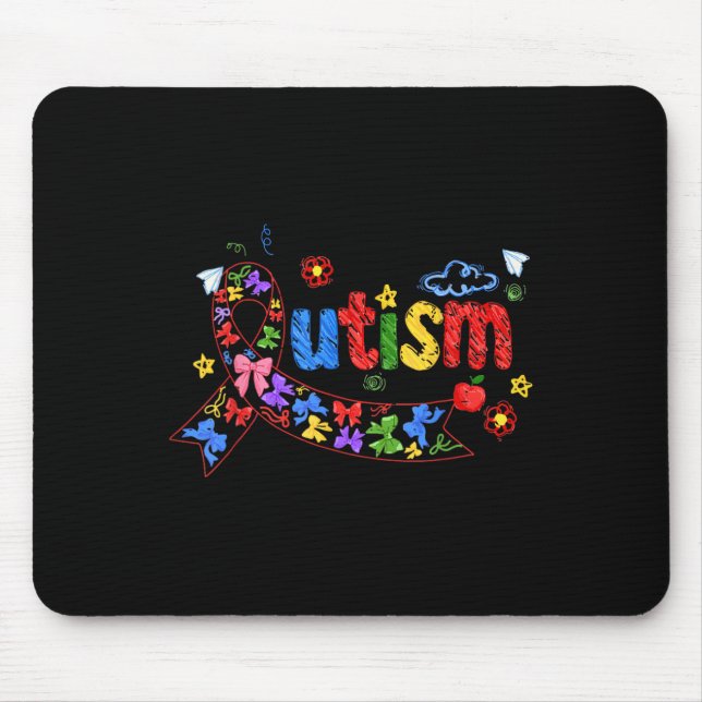 Autism Coquette Bow It's Okay To Be Different  Mouse Mat (Front)