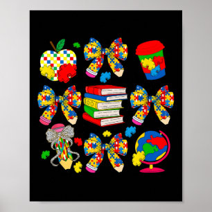Autism Coquette Teacher Pencil Bow Autism Awarenes Poster