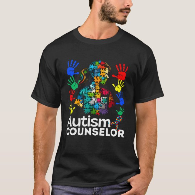 Autism Counselor Navigating Autism Autism Counseli T-Shirt (Front)