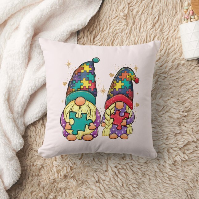 Autism Couple Gnome Cushion (Blanket)