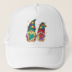Autism Couple Gnome Trucker Hat
