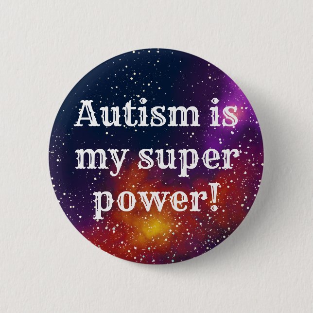 Autism Customisable Galaxy Identity 6 Cm Round Badge (Front)