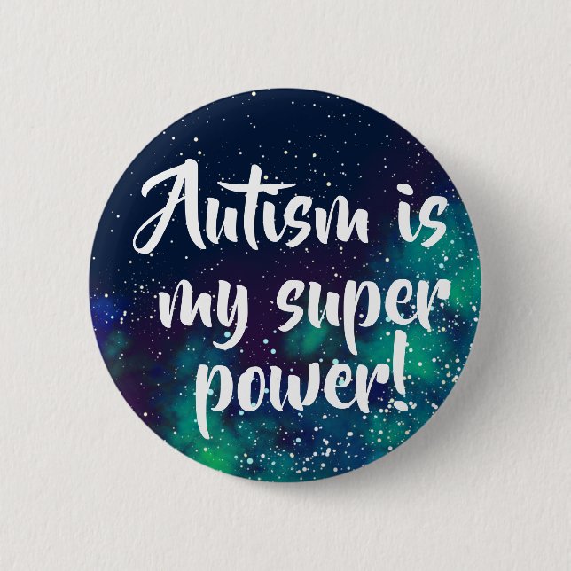 Autism Customisable Galaxy Identity 6 Cm Round Badge (Front)
