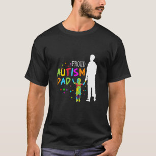 Autism Dad And Son Proud Autism Dad Puzzle Fathers T-Shirt