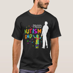 Autism Dad And Son Proud Autism Dad Puzzle Fathers T-Shirt