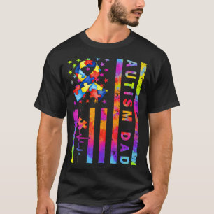 Autism Dad Awareness American Flag Usa Tie Dye T S T-Shirt