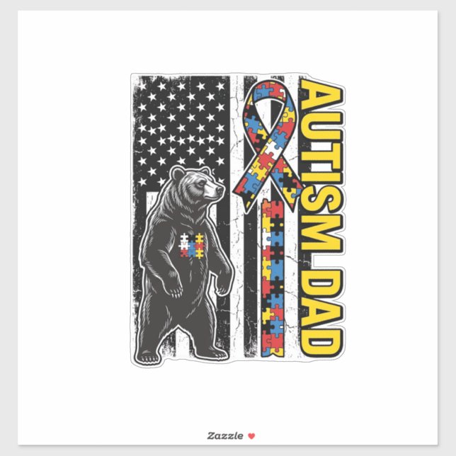 Autism Dad Bear Flag Awareness Shirt Design_1 (Sheet)