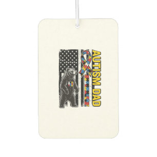 Autism Dad Bear Flag Awareness Shirt Design_1 Car Air Freshener