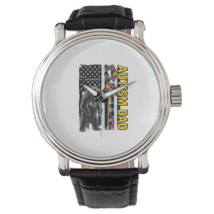 Autism Dad Bear Flag Awareness Shirt Design_1 Watch