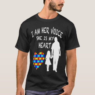Autism Dad Daughter Autism Support Puzzle Fathers T-Shirt