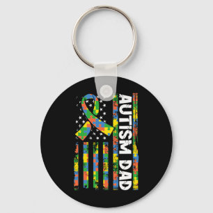 Autism Dad Disabilities Month Disabilities Awarene Key Ring