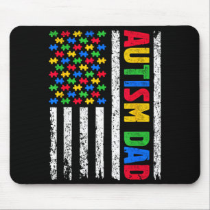 Autism dad father autism awareness puzzle pieces mouse mat