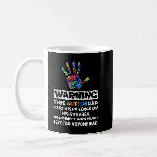 Autism Dad Father Son Daughter Autistic Kid Autism Coffee Mug (Left)