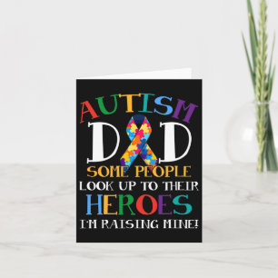 Autism Dad Puzzle Ribbon Son Is My Hero Autism Awa Card