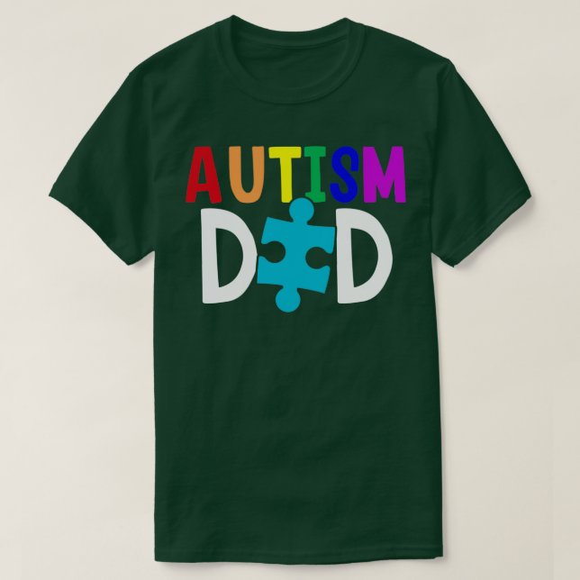 Autism Dad Shirt Autism Awareness Puzzle Piece Gea (Design Front)