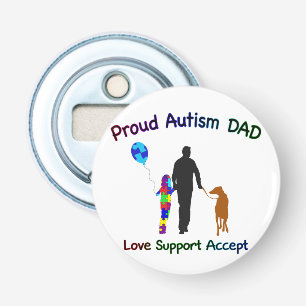 Autism Dad with Dog Bottle Opener