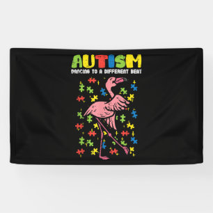 Autism Dancing Different Beat Flamingo Cute Banner