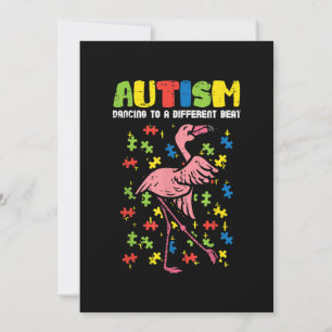 Autism Dancing Different Beat Flamingo Cute Holiday Card