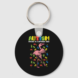Autism Dancing Different Beat Flamingo Cute Key Ring