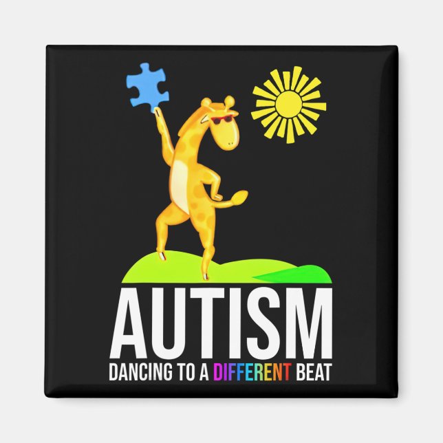 Autism Dancing To A Different Beat Fun Awareness G Magnet (Front)