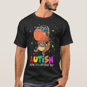 Autism Dancing To Be A Different Beat Dinosaur Rex T-Shirt