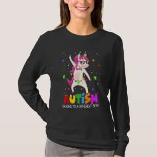 Autism Dancing To Be A Different Beat Unicorn Girl T-Shirt