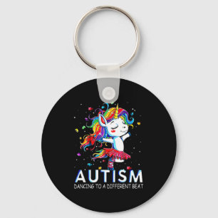 Autism Dancing To Be A Different Beat Unicorn Key Ring