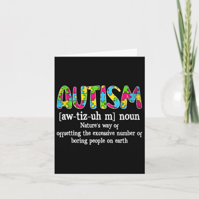 Autism Definition Autism Awareness Acceptance  Card (Front)