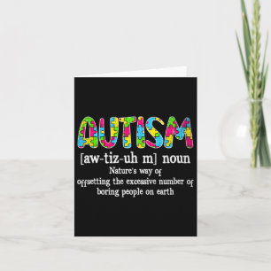 Autism Definition Autism Awareness Acceptance Card